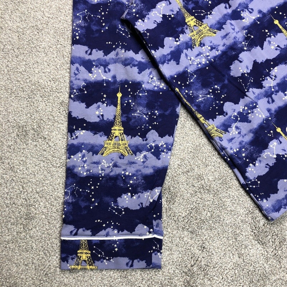 NWT BedHead Astral Eiffel Tower Paris Skies Purple Cotton/Stretch Pajama Set XL - Picture 9 of 12